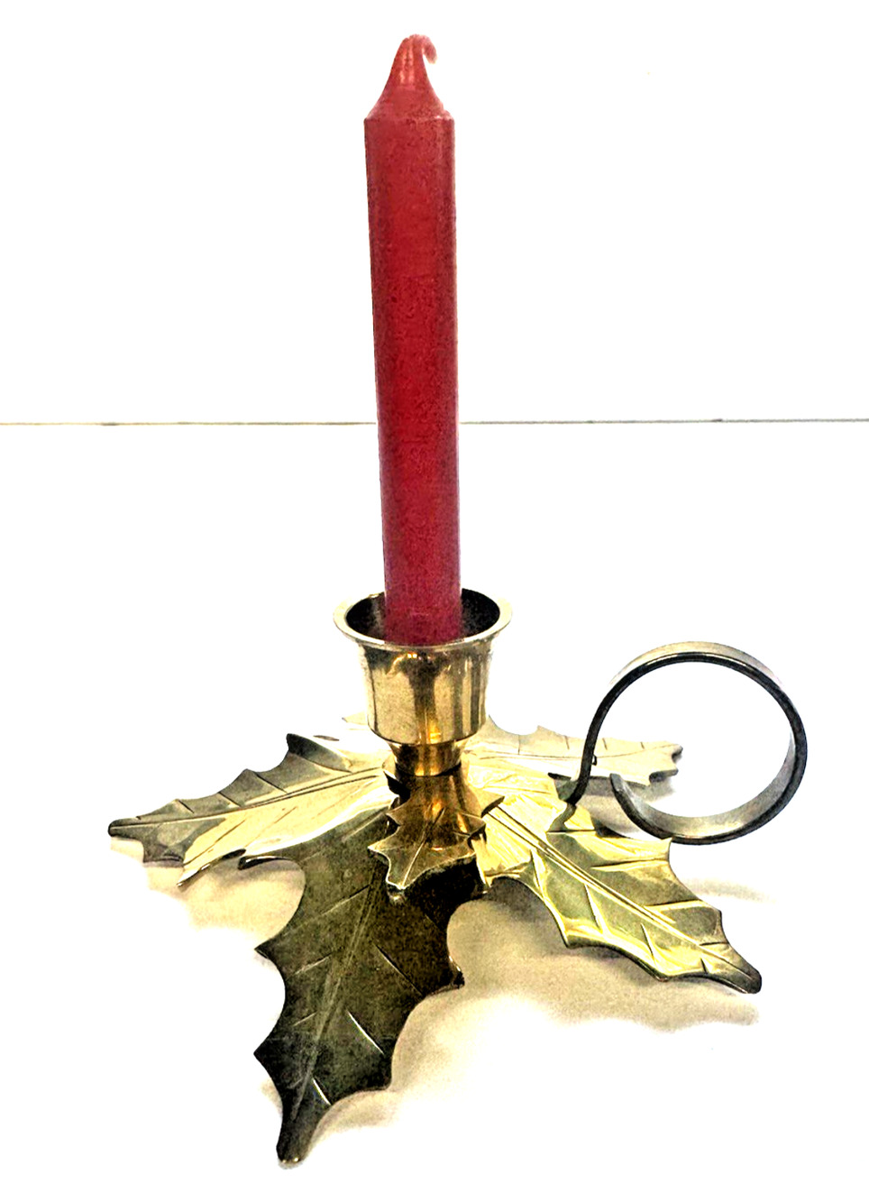 Solid Brass Leaf Candle Holder Finger Ring Century Distinctive Gifts India